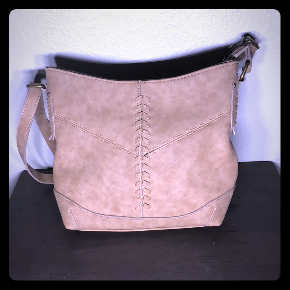 b.o.c. | Tan mid size purse with lace sides